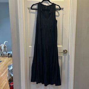 EUC Tiered maxi beach dress in crinkle cotton SZ XS